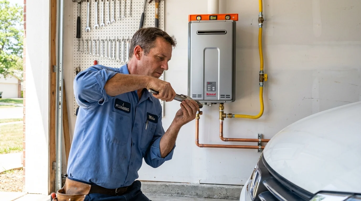 Tankless water heater installation by a Johns Plumbing LLC plumber in Patterson